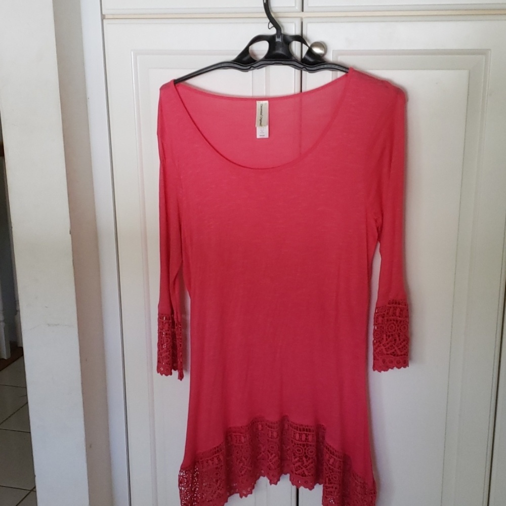 Coral  tunic top